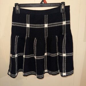 Cynthia Rowley Black and White Plaid A-Line Skirt